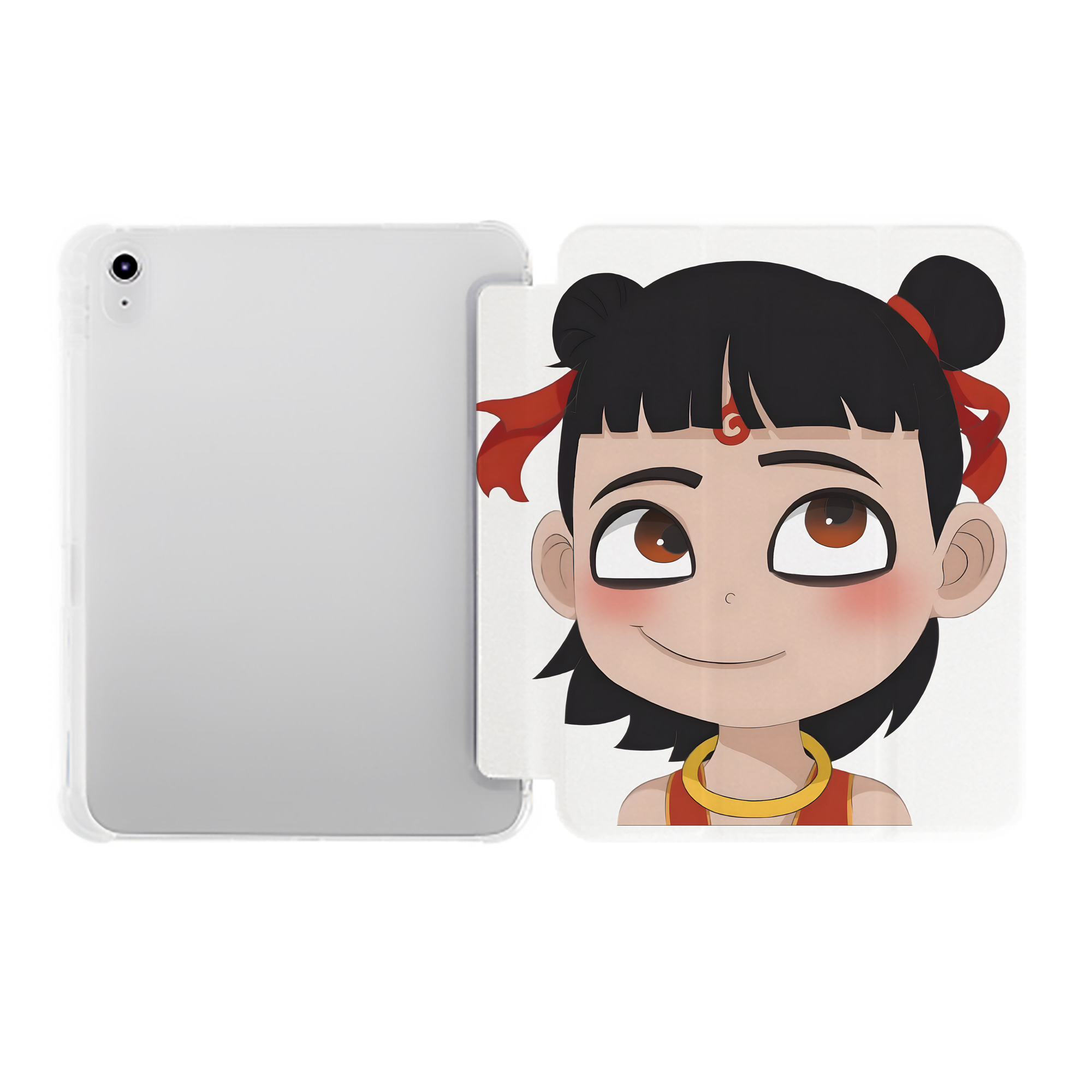 （画像用） Ne Zha 2 ナタ 魔童の大暴れ IPad ケース ペン収納付き 三つ折りスタンド PUレザー×シリコン 対応機種9.5/10.5/10.9インチ
